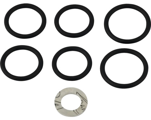 Sju tätningsringar i olika utföranden