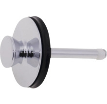 Avloppsplugg i krom med svart gummitätning