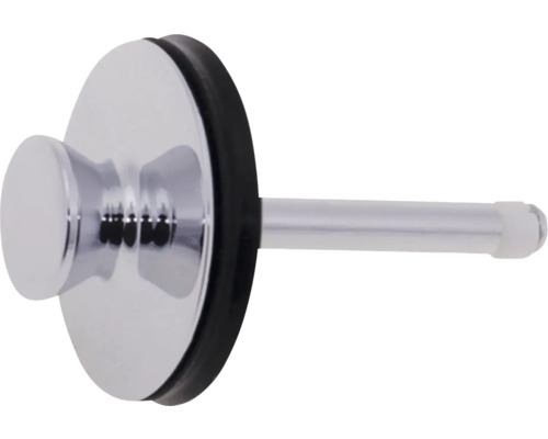 Avloppsplugg i krom med svart gummitätning