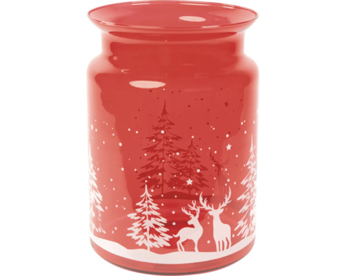 Dekorativt värmeljusglas med julmotiv