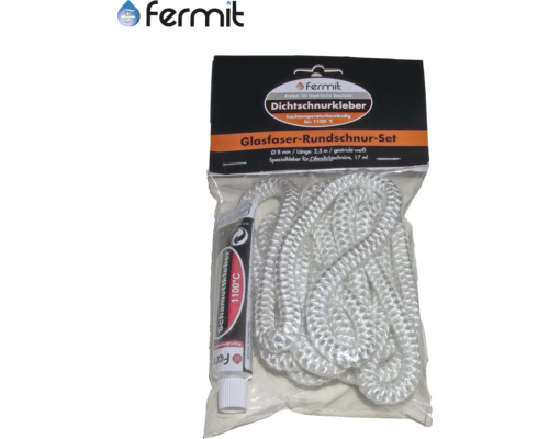 Fermit Glasfiber Rundsladdset med tätningssnöre och chamottbruk
