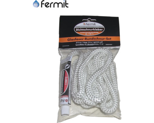 Fermit glasfiber rund sladdset med tätningssnöre och chamottebruk