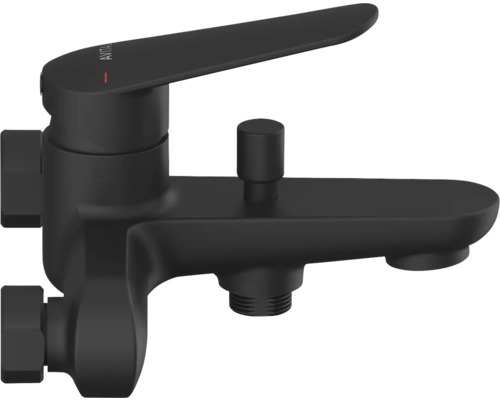 Svart badkarsblandare för väggmontering