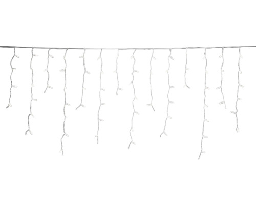 Ljusslinga KONSTSMIDE isregn 100 varmvita LED inkl. transformator Ljusslinga med istappar för inomhus- och utomhusbruk
