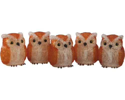 LED-belysning KONSTSMIDE ugglor 7,5x10cm 40 varmvita LED Dekorativa ugglafigurer av plast