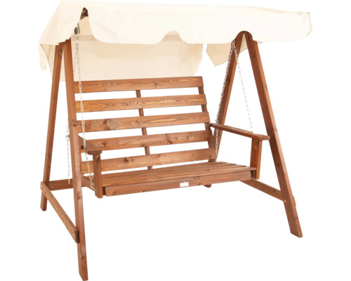 Hammock EDEN WOOD Mellby 2-sits brun utan tak & dynor