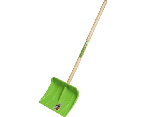 Snöskyffel av plast med träskaft