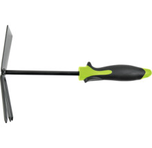 Kombinationshacka med treuddig kratta för trädgårdsarbete