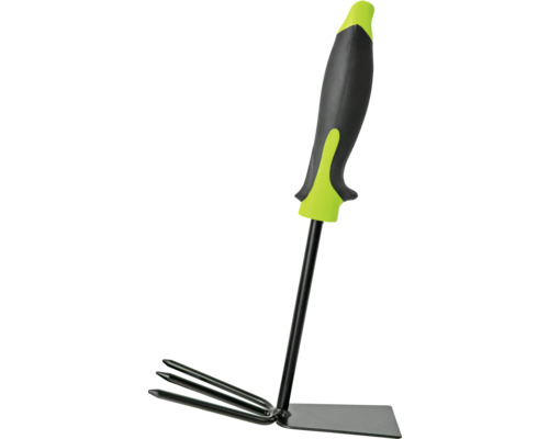 Trädgårdskultivator med tre tänder och handtag