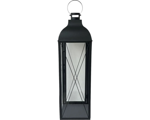 Dekorativ lykta av metall och glas med handtag