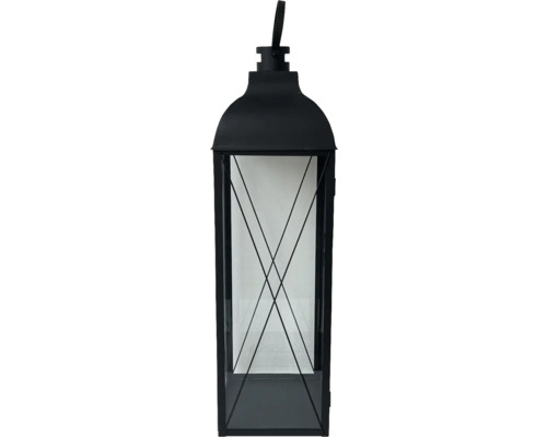 Dekorativ metalllykta med glaspaneler och handtag