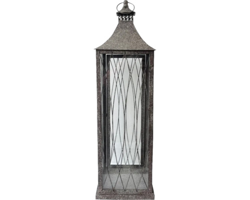 Dekorativ lykta av metall med glasfönster