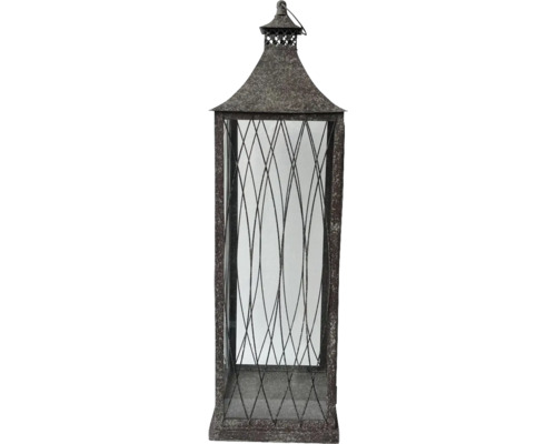 Dekorativ lykta av metall med glas