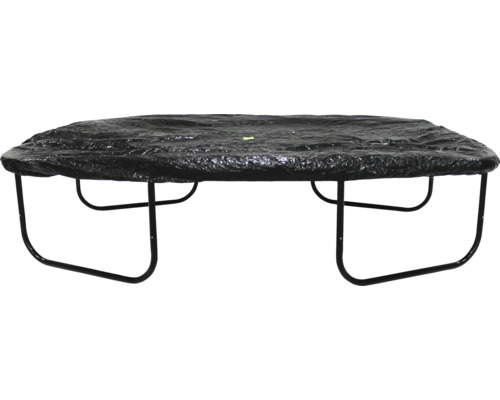 Övertäckt trädgårdstrampolin med svart presenning