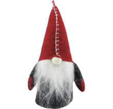 Dekorativ tomte med röd mössa och vitt skägg som juldekoration