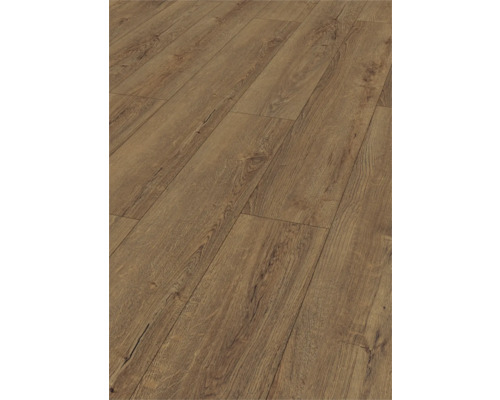 Provbit: Laminatgolv KRONOTEX Horizont kaffe ek Närbild av laminatgolv med träutseende