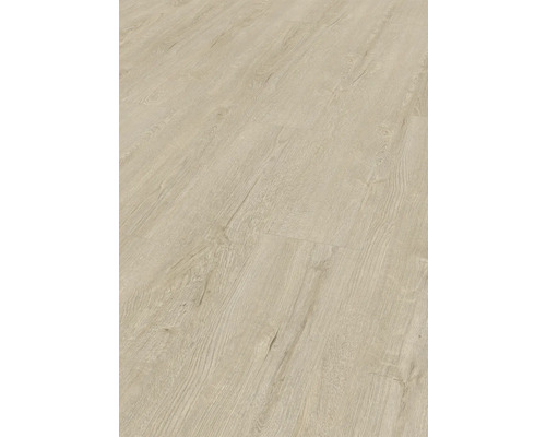 Provbit: Laminatgolv KRONOTEX Horizont creme ek Närbild av laminatgolv med träutseende.