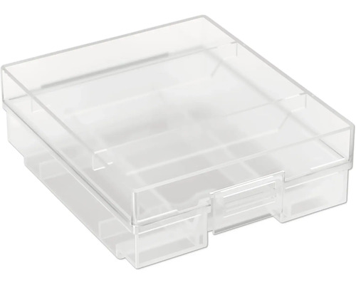 Transparent låda med fack för förvaring av smådelar