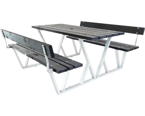 Picknickset EDEN WOOD Wix med ryggstöd 180cm svart