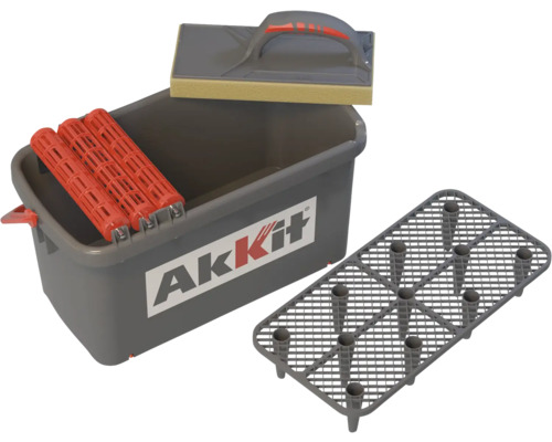 Kakelsättningsset med hink, svampbräda, rullar och avstrykningsgaller