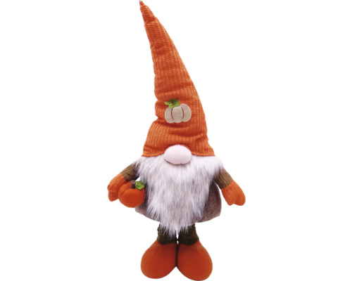Dekorativ hösttomte med hatt och skägg som höstdekoration