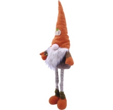 Dekorativ figurin dvärg med randigt ben och lång mössa