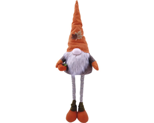 Hösttomte med mössa, skägg och pumpa