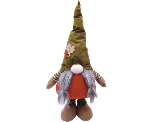 Dekorativ tomte med hatt och skägg som höstdekoration