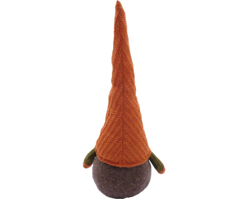 Dekorativ gnomefigur med stickad mössa och filtkropp