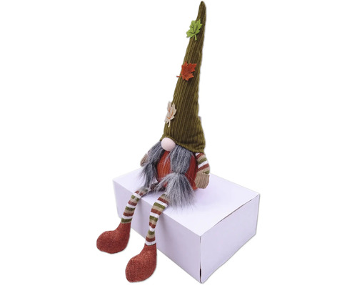 Dekorativ hösttomte med hatt och skägg