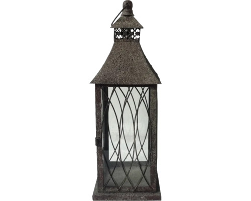 Dekorativ lykta av metall och glas