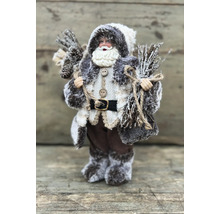 Dekorativ jultomte med fuskpäls och tillbehör