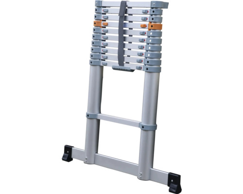 Teleskopstege av aluminium i hopfällt läge