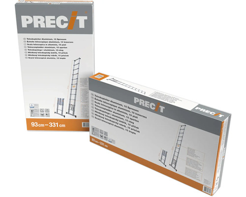 Förpackning med aluminiumteleskopstege med tio steg