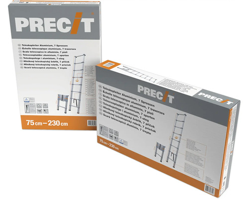 Teleskopisk aluminiumstege, 7 steg i kartong