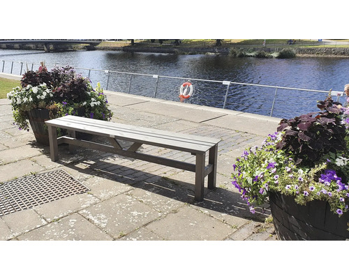 Bänk EDEN WOOD Viking 190x38x48cm grå