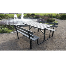 Picknickset EDEN WOOD stål picnic 150cm grå/svart
