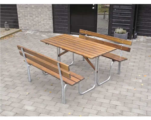 Picknickset EDEN WOOD stål picnic 150cm brunlaserad
