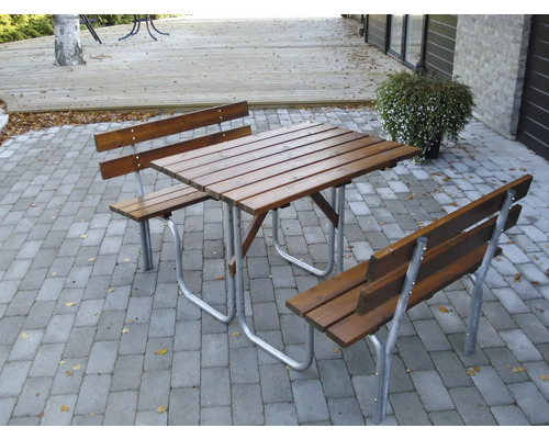 Picknickset EDEN WOOD stål picnic 100cm brun