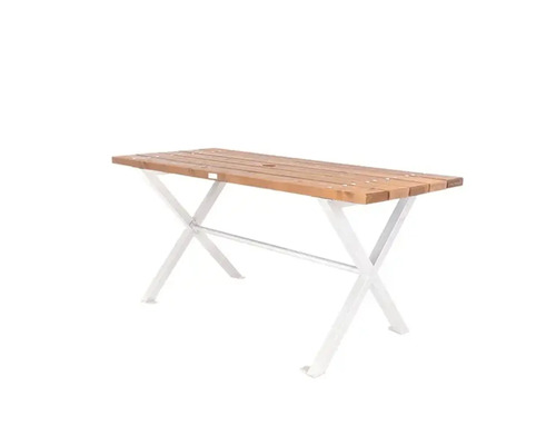 Trädgårdsbord med träskiva och metallram