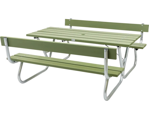 Picknickset EDEN WOOD Robust med ryggstöd 180cm grön