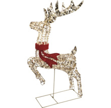 Dekorativ lysande ren med röd halsduk till julen