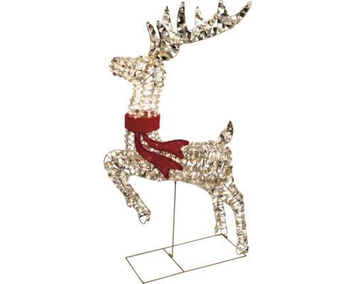 Dekorativ lysande ren med röd halsduk till julen Dekorativ lysande ren med röd halsduk till julen