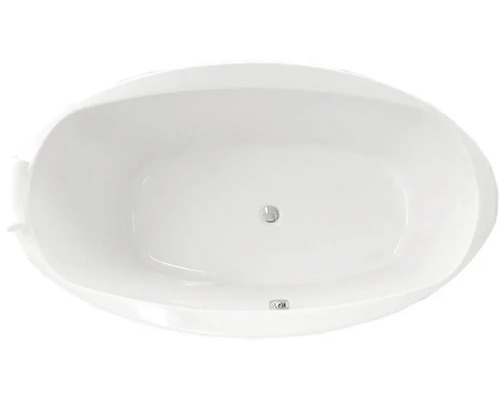 Fristående badkar av sanitetsakryl, interiörvy