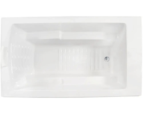 Rektangulärt badkar med avlopp