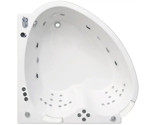 Hörnbadkar med bubbelbadfunktion, ovanifrån