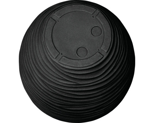 Svart blomkruka med räfflad yta