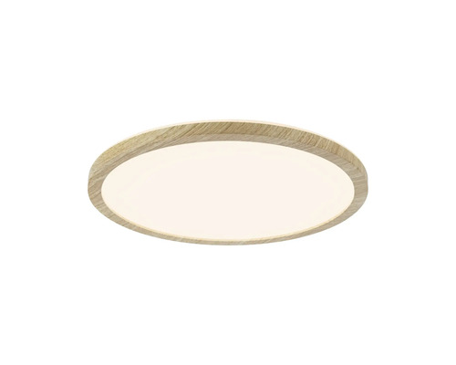 Rund taklampa med träutseende