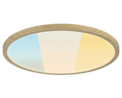 Oval taklampa med träram