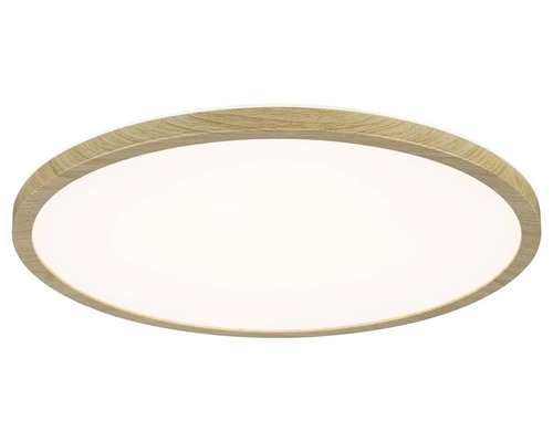 Rund taklampa med träutseende